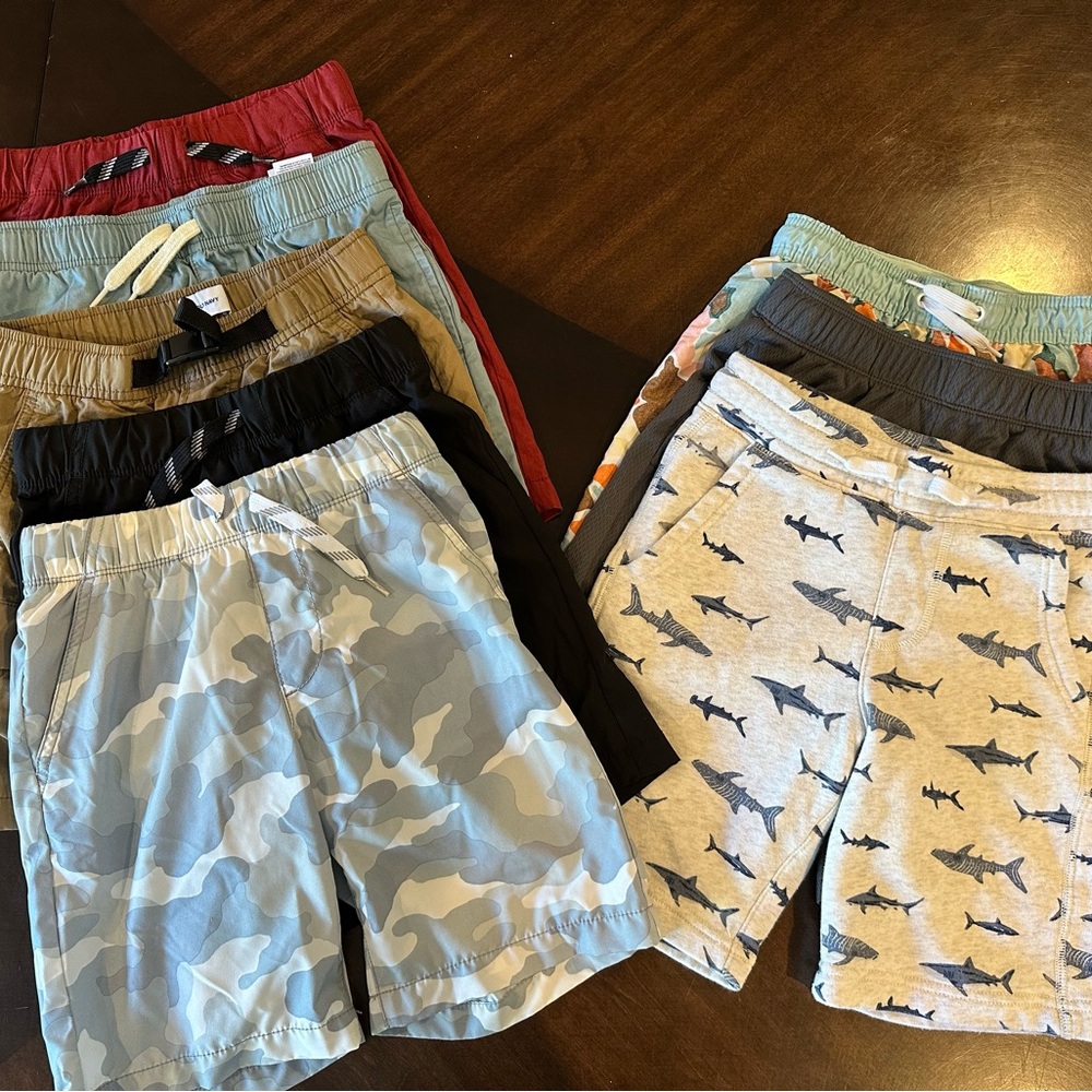 Boys Shorts - Old Navy & Target Kids Shorts Set - Blue, Gray, Red, Black, Tan